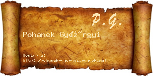 Pohanek Györgyi névjegykártya